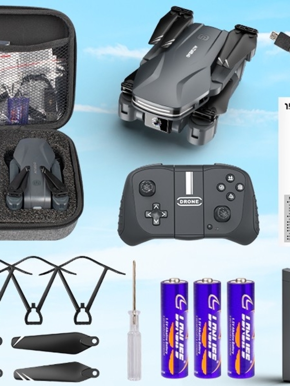 Foldable Black Mini Drone with Remote Controller And Camera With Case For Sale! - Picture 8 of 9